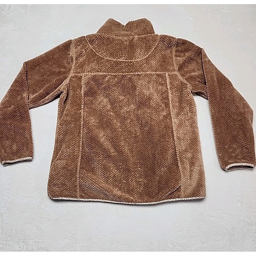 Simply Southern 1/4 Snap Pullover Fleece Small Brown Leopard Trim With Pocket - Picture 7 of 7